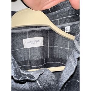 Men's Tintoria Mattei 954 Gray Flannel Casual Button Down 40 15 3/4 (Medium)